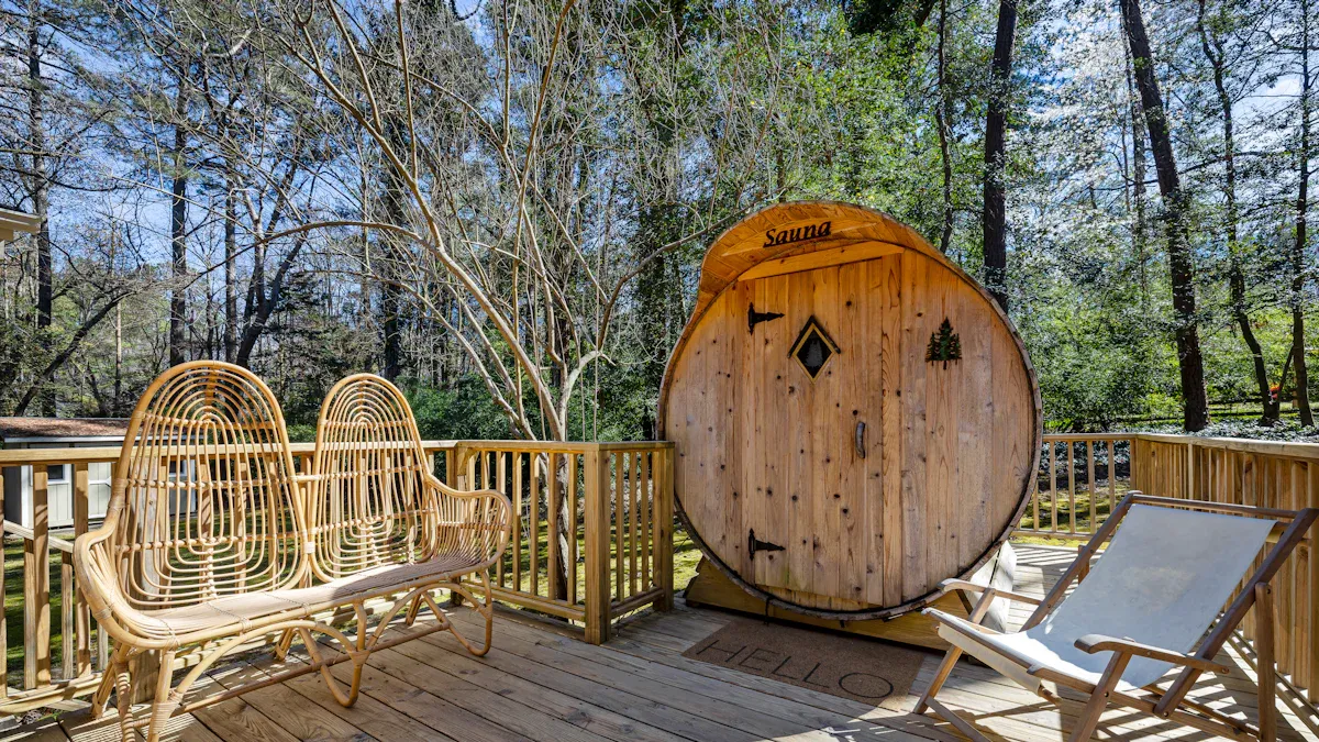 Alphasauna Wooden Outdoor Setup