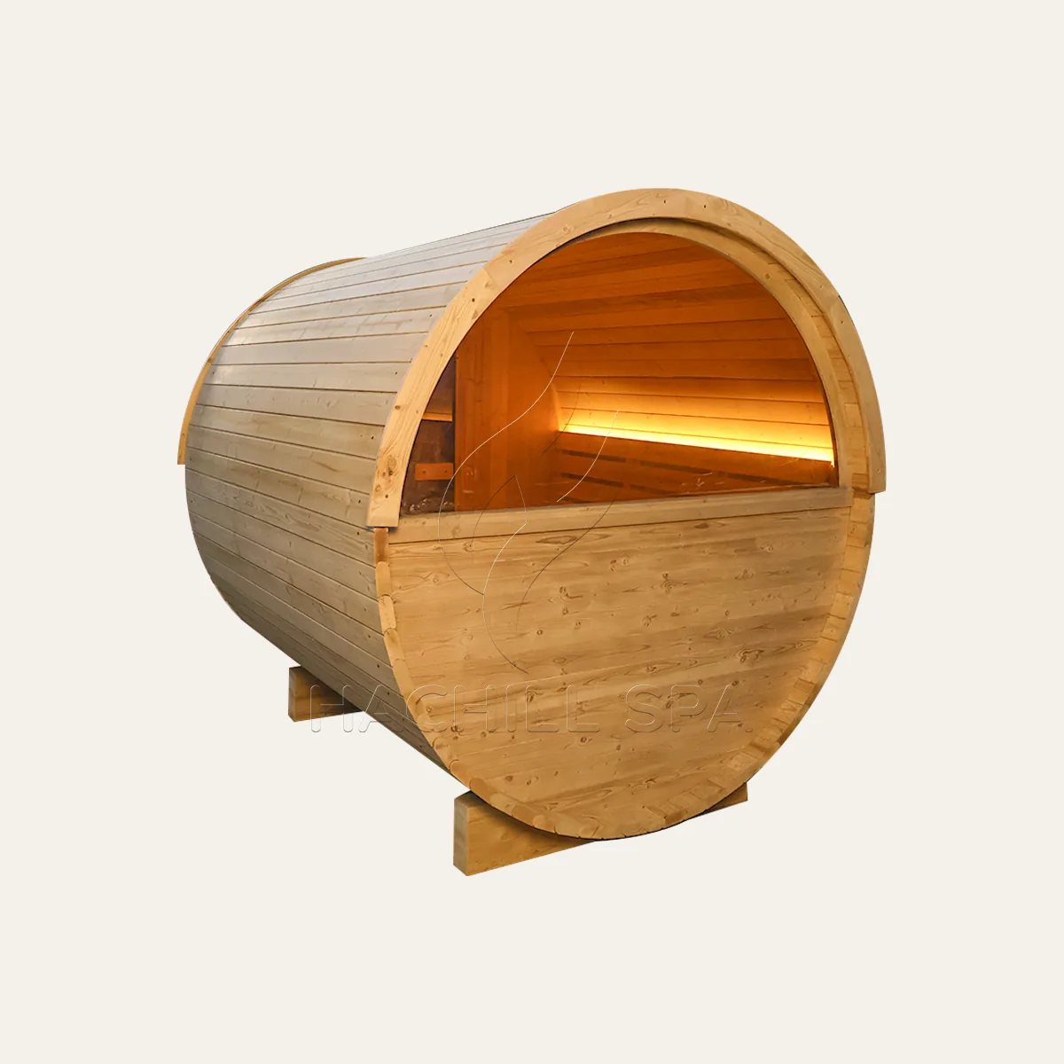 BS15 barrel sauna rear window exterior view