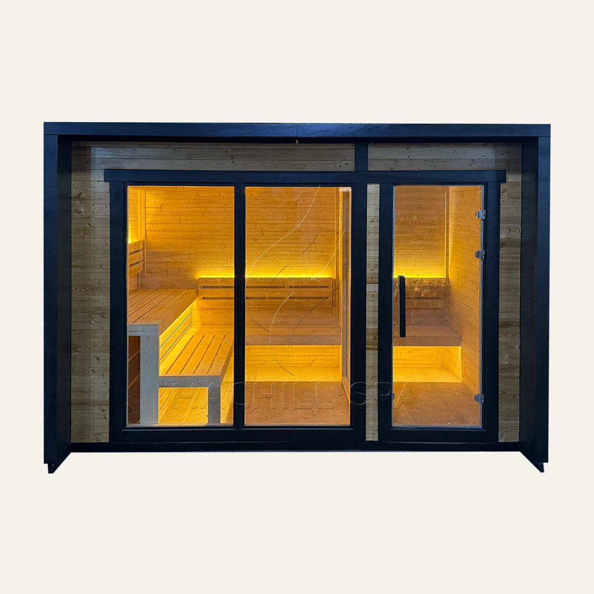 CBN18 outdoor cabin sauna front view