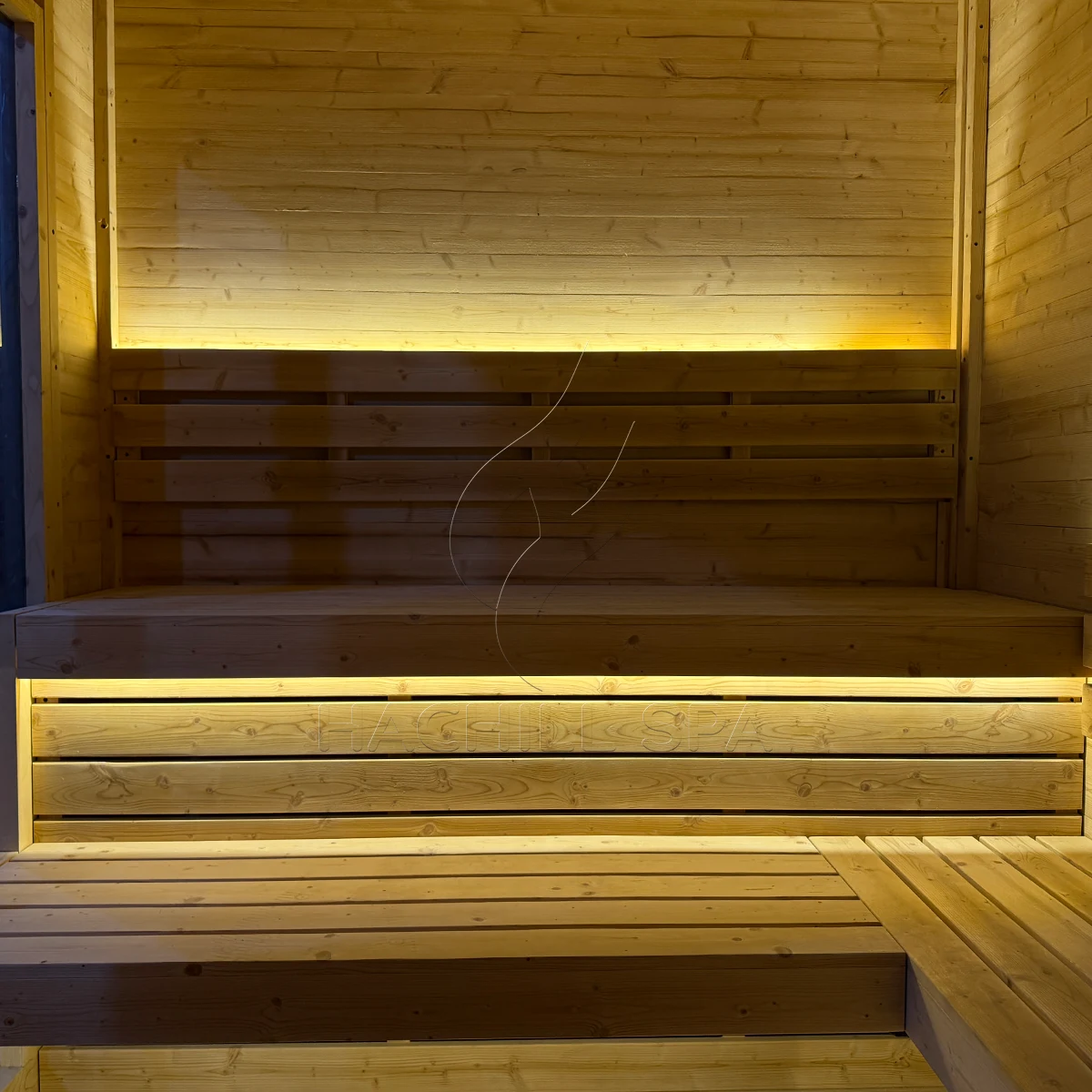 CBN18 sauna interior bench layout