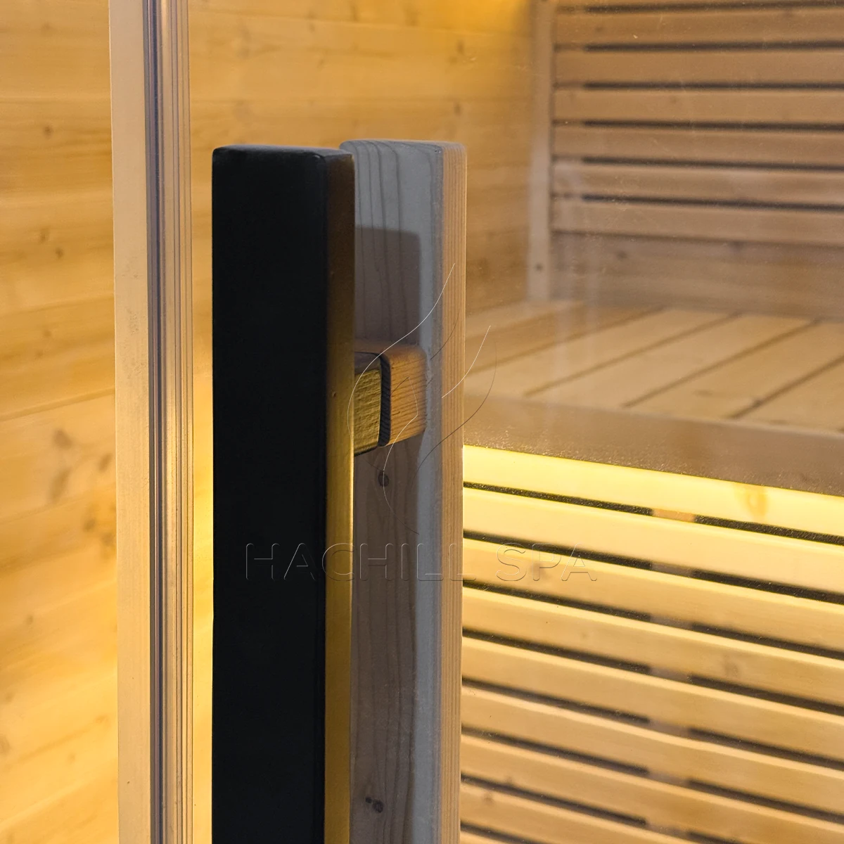 CBN21 sauna glass door handle detail