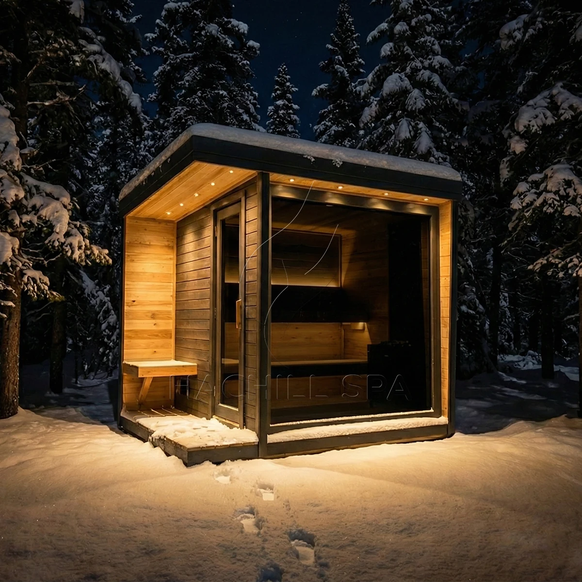 CBN22 4-5 person outdoor cabin sauna front view