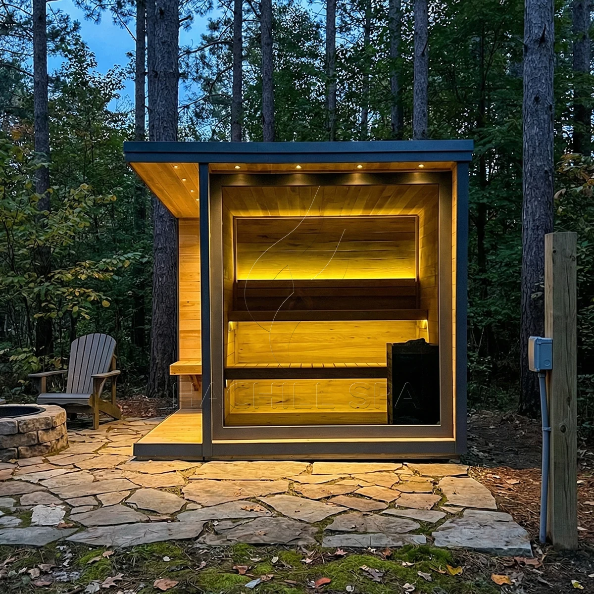 CBN22 outdoor cabin sauna forest installation