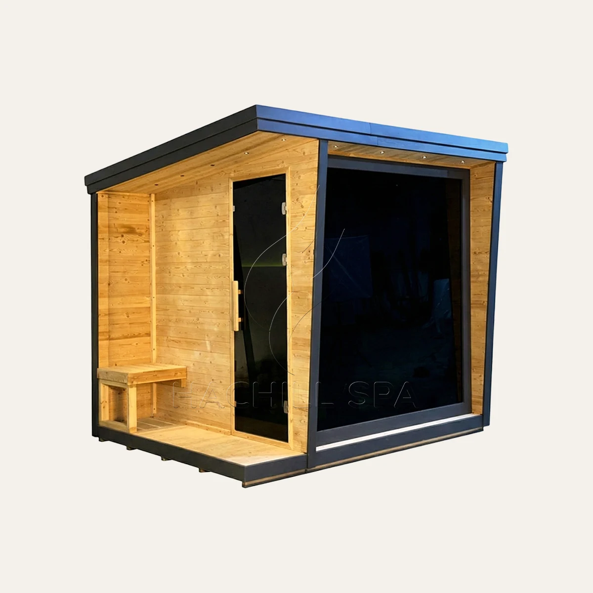 CBN22 outdoor cabin sauna three-quarter product view