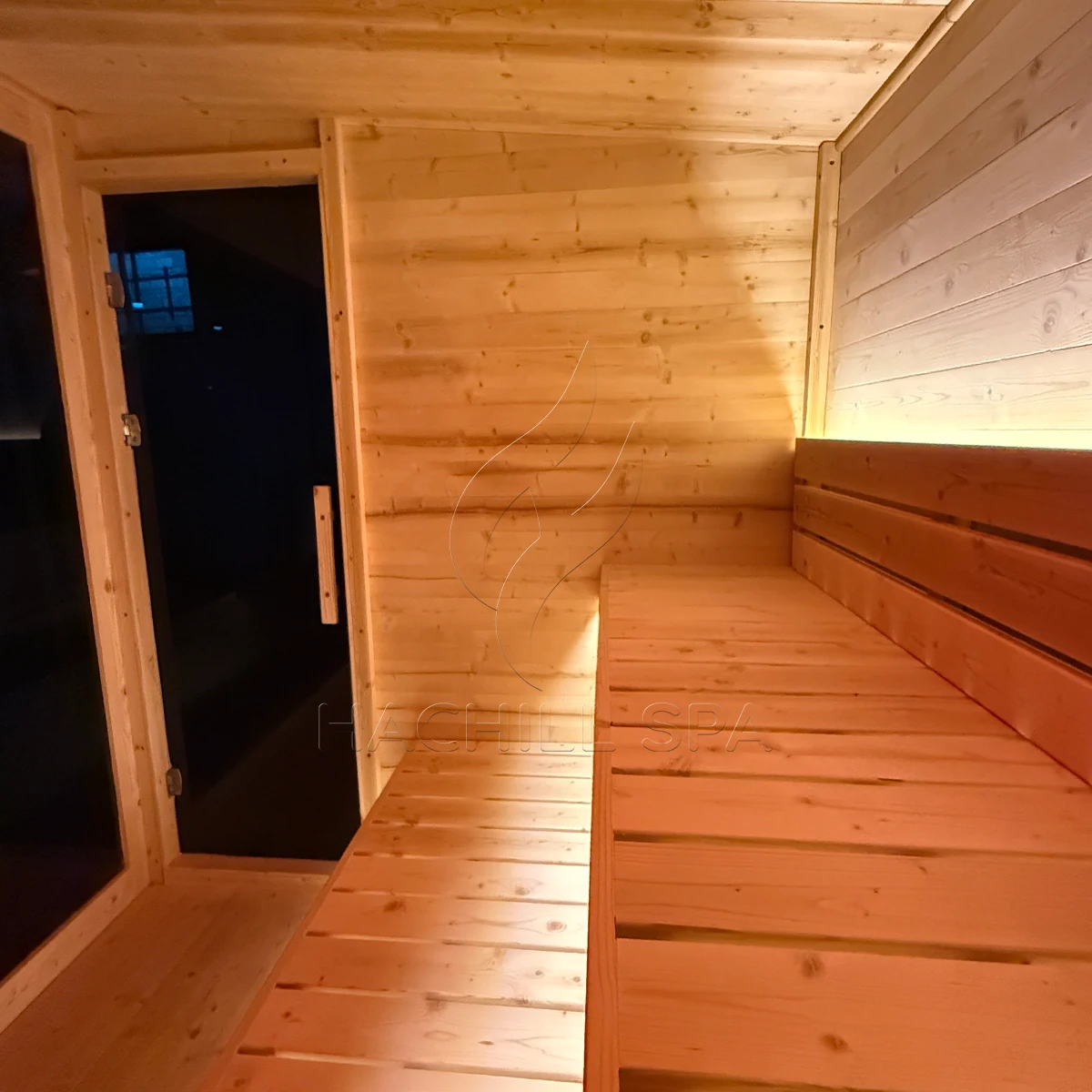 CBN22 sauna interior bench layout