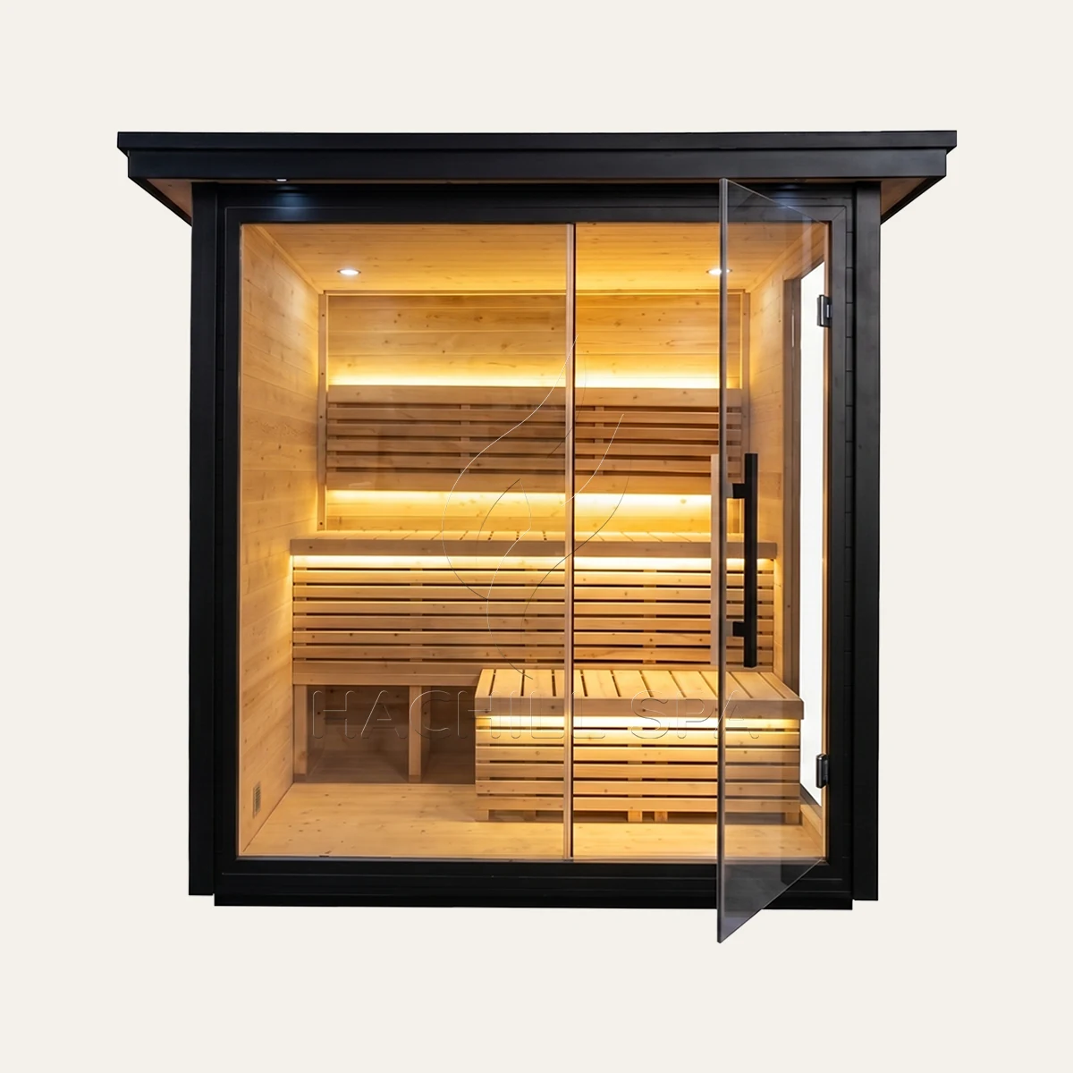 CBN23 3-4 person outdoor cabin sauna front view