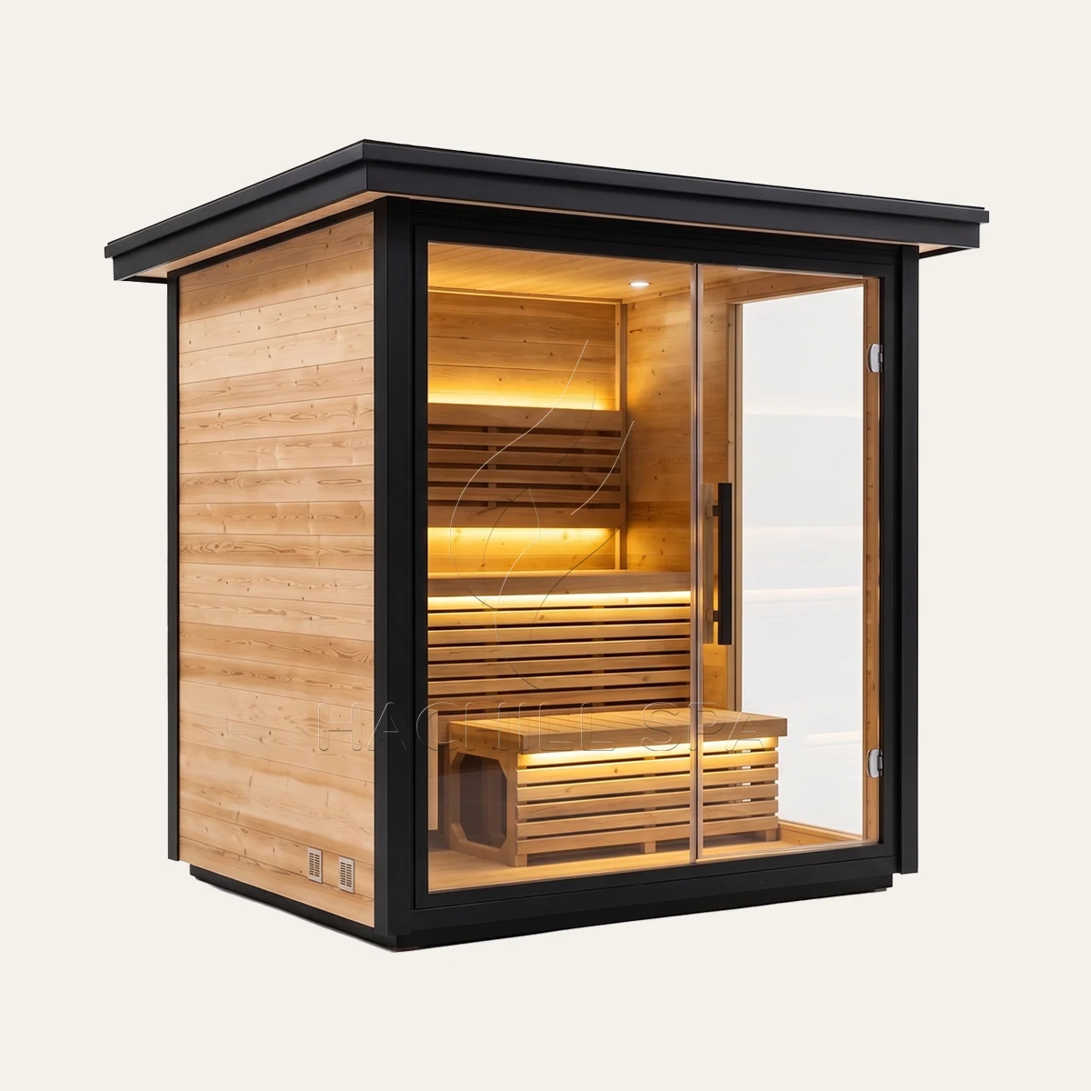CBN23 outdoor cabin sauna side view