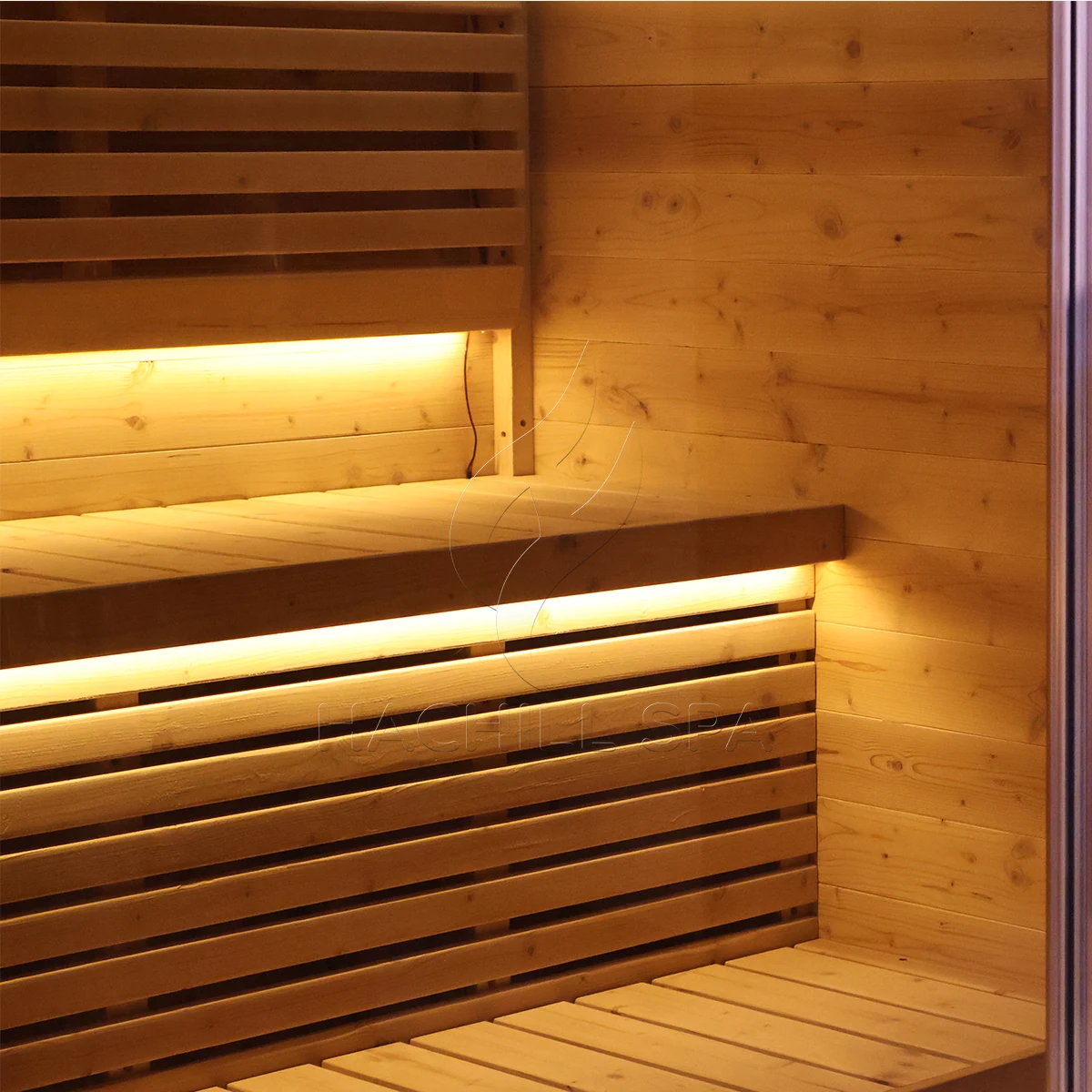 CBN23 sauna interior bench detail