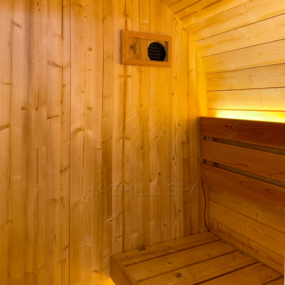 CS15 sauna interior timber wall and ventilation detail