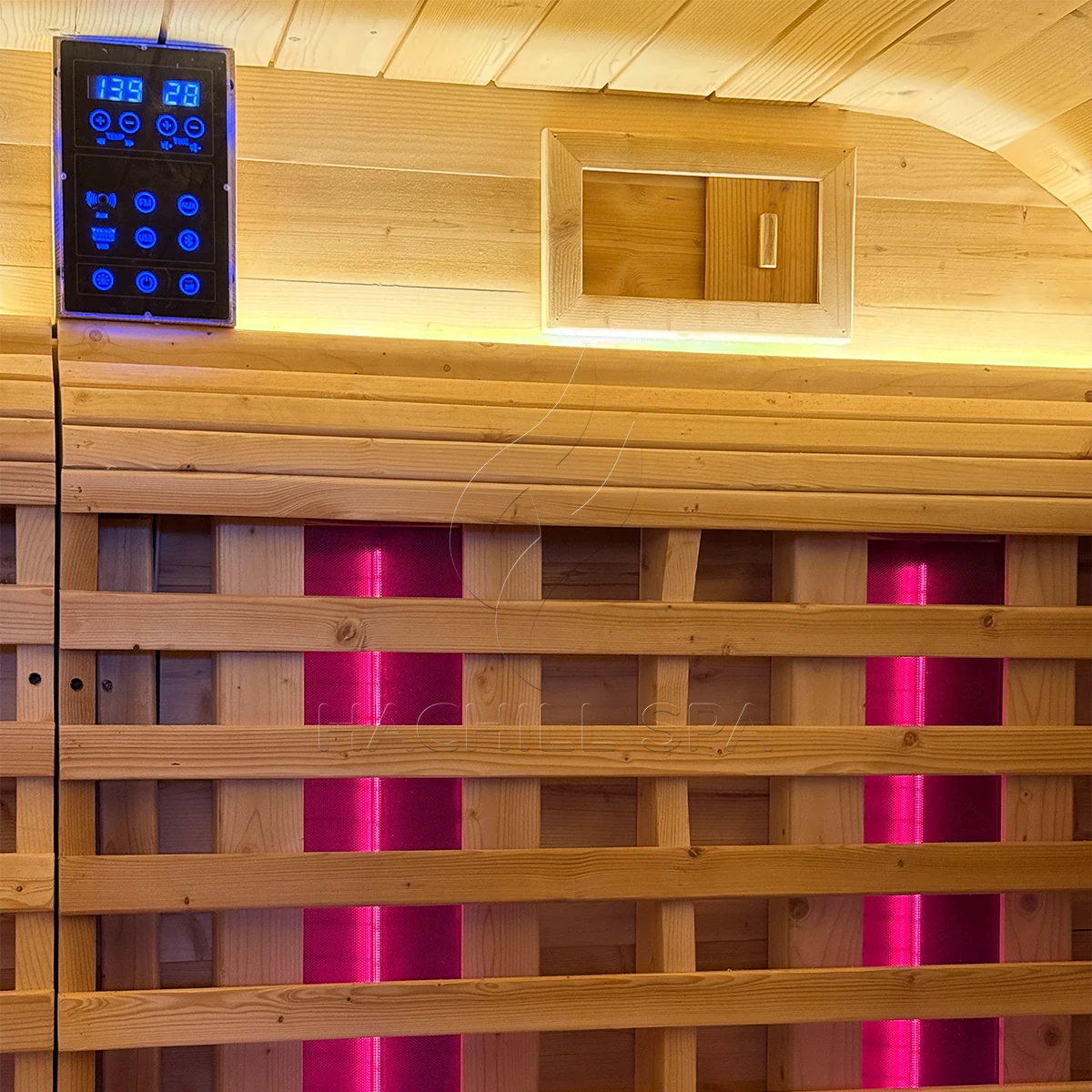 CS21 sauna control panel and ventilation detail