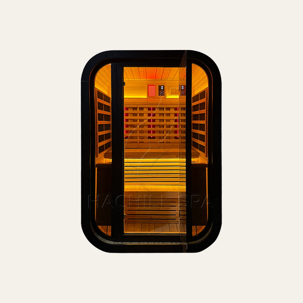 CS29 1-2 person hybrid outdoor sauna front view