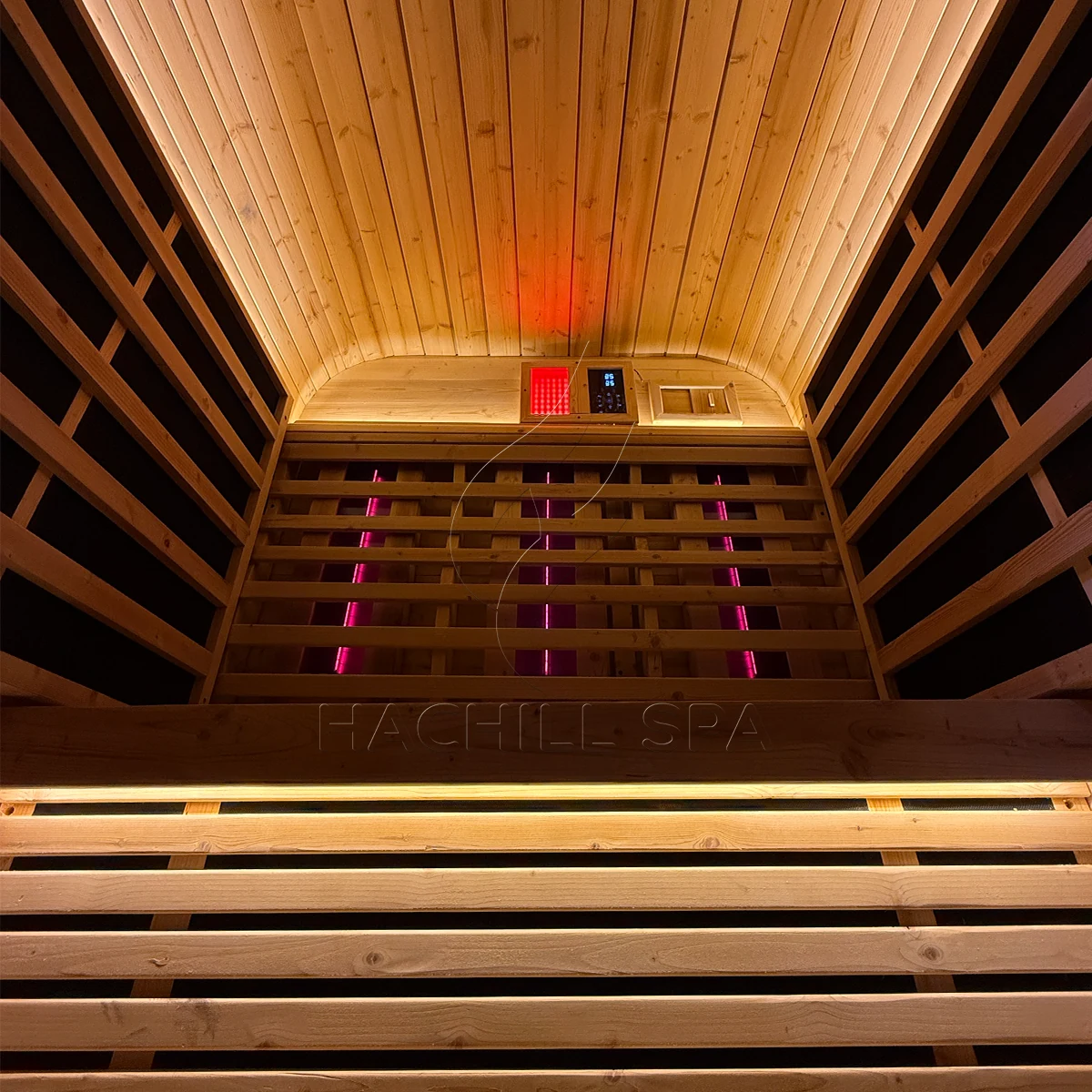 CS29 hybrid sauna ceiling lighting and interior layout