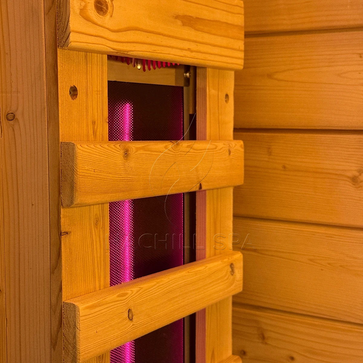 CS29 sauna infrared panel and timber guard detail