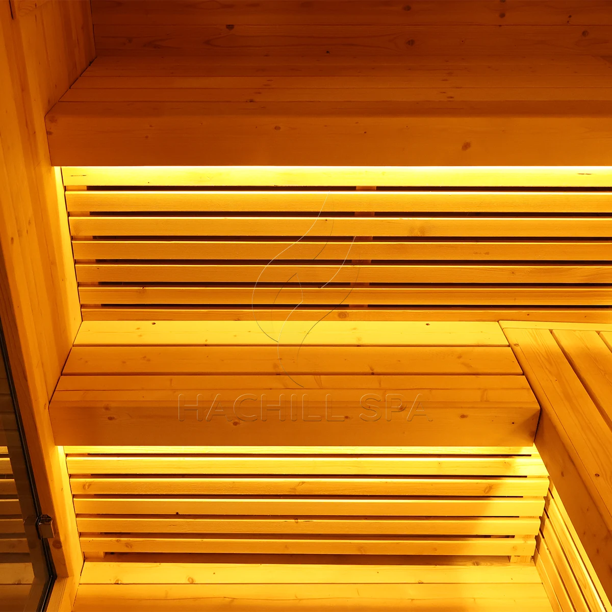 CS30 sauna heated bench and infrared panel layout