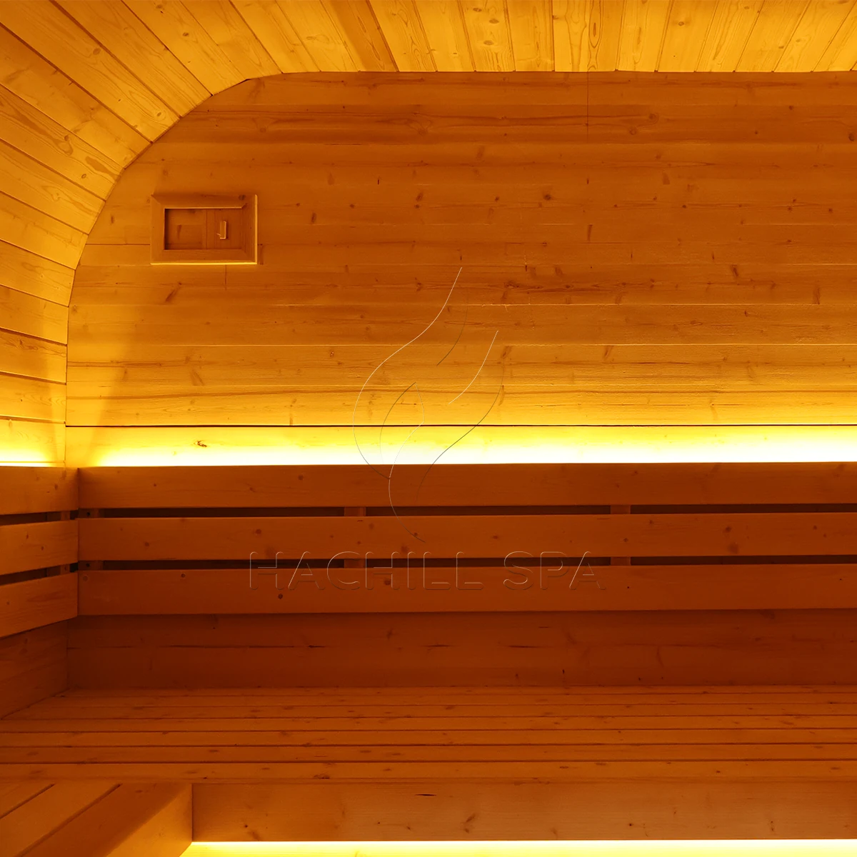 CS30 sauna interior bench and lighting layout