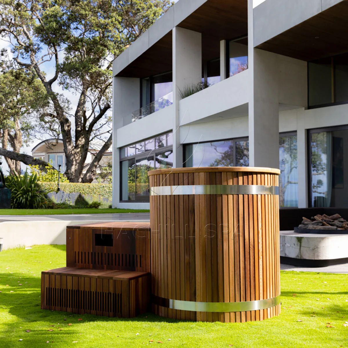 CT15 thermowood cold plunge garden installation