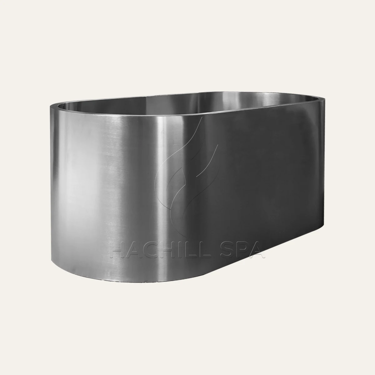 CT20 1 person stainless laydown cold plunge front view
