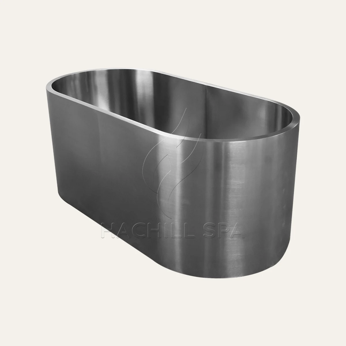 CT20 stainless laydown cold plunge three-quarter product view