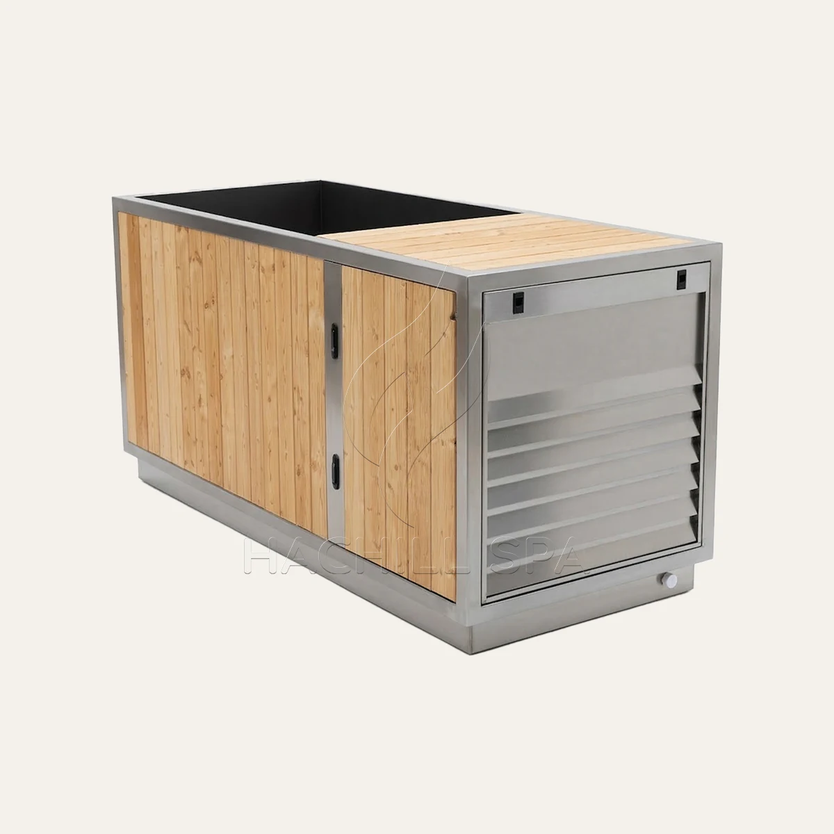 CT26 thermowood cold plunge front three-quarter view