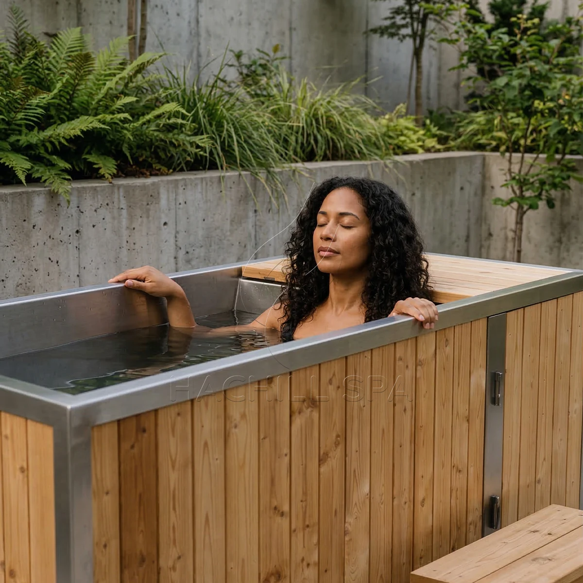 CT26 thermowood cold plunge in use