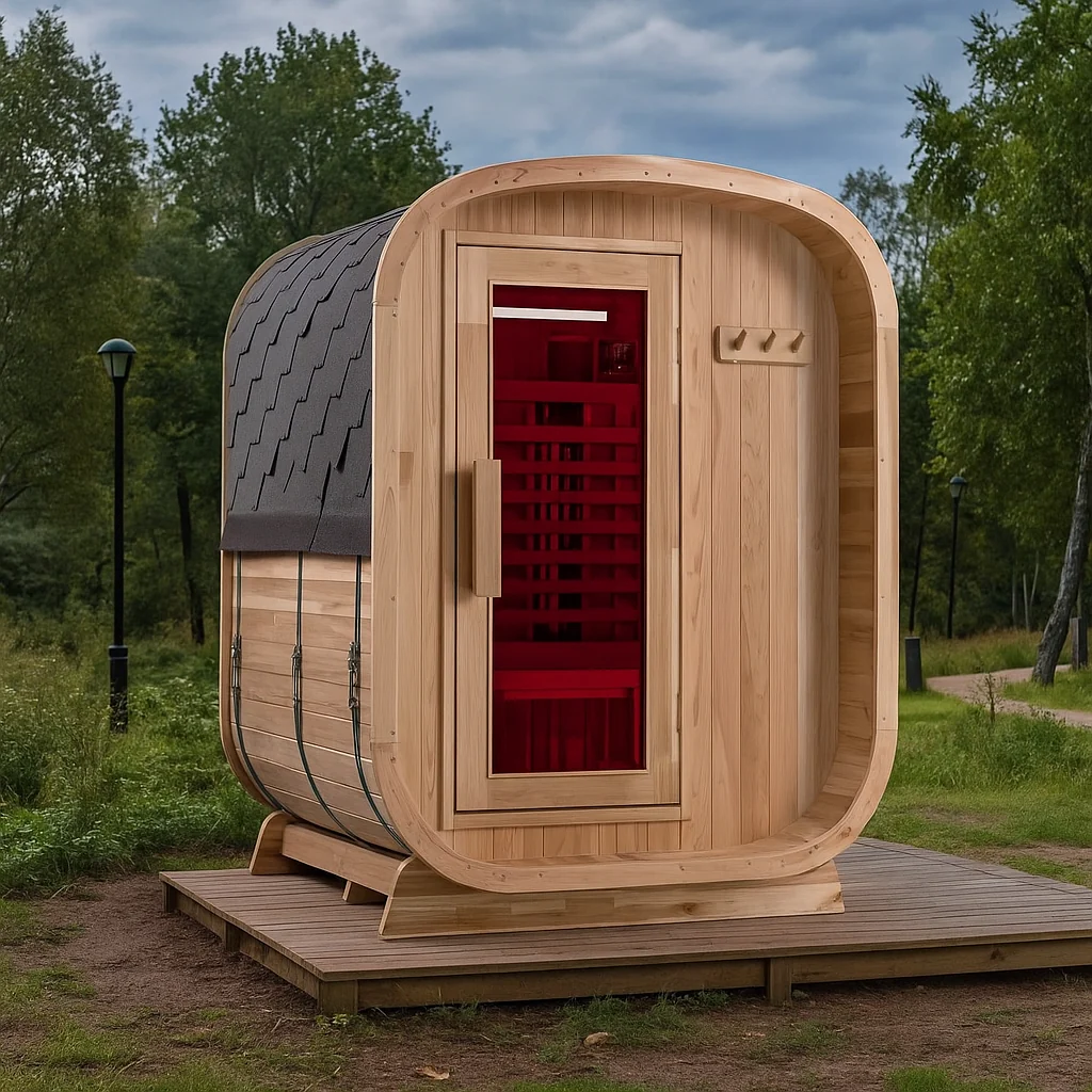 Compact infrared sauna cabin