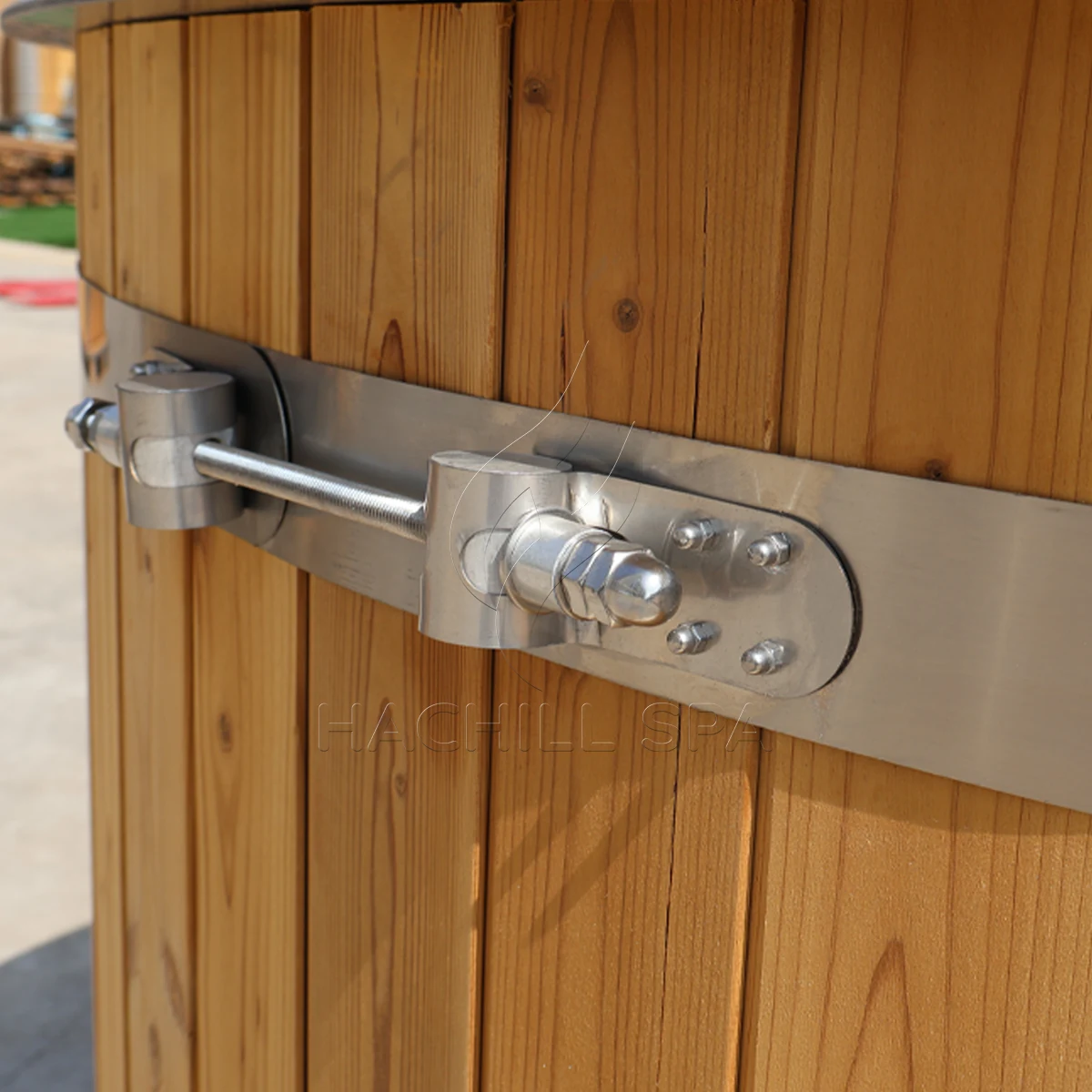 HT19 hot tub exterior control panel detail