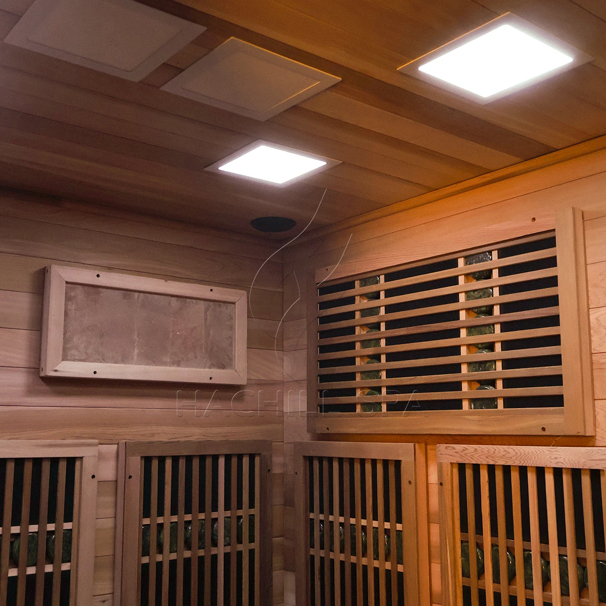 ID14L sauna ceiling lighting and panel layout