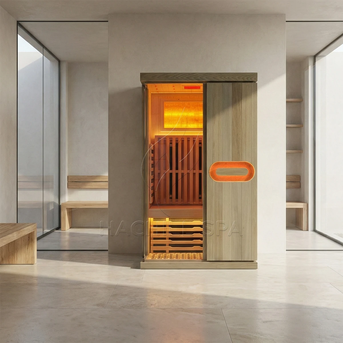 IR12 indoor infrared sauna wellness room installation