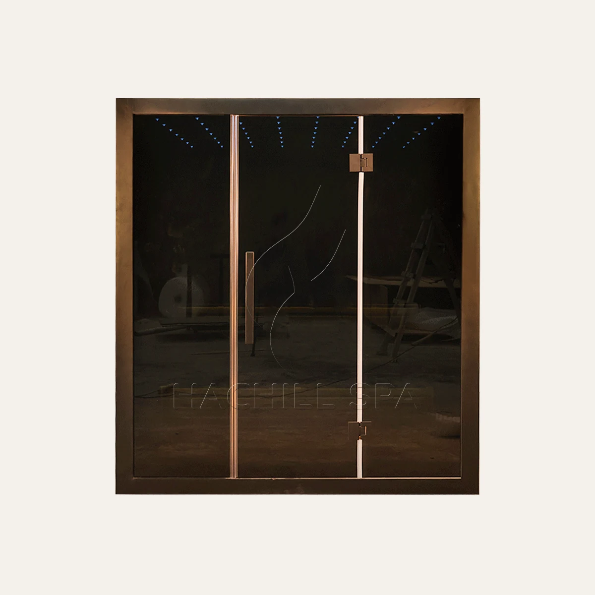 IR13 indoor infrared sauna glass front view