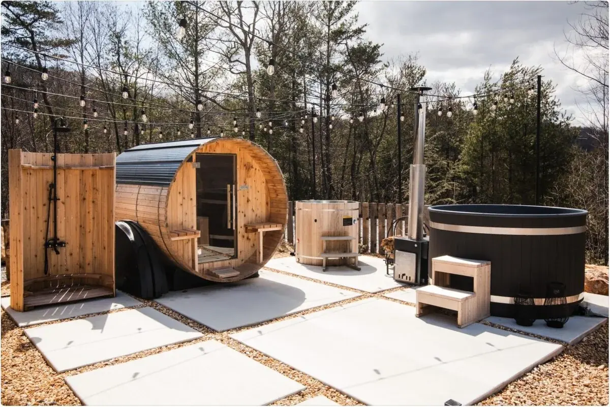 Integrated wellness space designed for a hospitality retreat